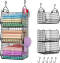 X-cosrack 3-Tier Hanging Storage Organizer for Closet, Laundry & Utility Room | Space Saving Shelves with 1.65" Hook & 5 S-Ho