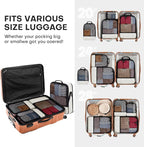 4 PCS Set Compression Packing Cubes for Travel, Lightweight Packaging Organizer Bags for Carry On Space Saving, Travel Essent