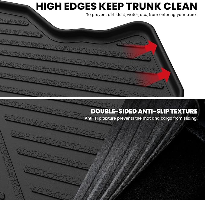 LASFIT Trunk Mat for Toyota Camry 2017 2016 2015(Not Fit Hybrid), Custom Fit TPE All Weather Cargo Mat for Camry 2015-2017 Trunk Liner Rear Cargo Liner, Black