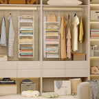 X-cosrack Closet Hanging Organizer and Storage - 5 Tier Hanging Shelves, Wire Closet Shelf Organizer Basket with Adjustable D