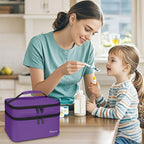 Mancro Dual Layers Pill Bottle Organizer Bag, Medicine Pill Organizer Bag with Lockable Zipper, Medicine Travel Bag for Pills