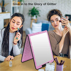 LPHUMEX Glitter Purple Folding Full Length Mirror, 13x33 inch Foldable Travel Body Mirror for Dance, Festivals, Fair Booth