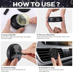 Car Fragrance Holder Compatible with Bath & Body Works Refills (Not Included), Air Freshener Vent Clip or Visor Clip, Refilla