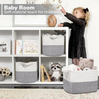 Goodpick Woven Storage Basket, Cotton Rope Baskets for Organizing, Closet Storage Bins with Handles, Small Laundry Basket for