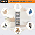 5-Shelf Hanging Storage Closet Organizer, Linen Rv Storage and Organization for Wardrobe, Inside, Camper Accessories, Nursery