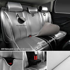 CAR PASS Ultra+ Nappa Leather Car Seat Covers Full Set Universal Cushioned, Soft Breathable Waterproof Anti-Slip Driver Seats