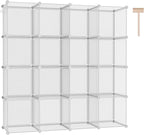 C&AHOME Cube Storage Organizer, 16-Cube Shelves Units, Plastic Storage Cubes, DIY Closet Organizer, Modular Closet Storage Sh