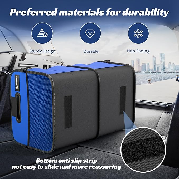 Sposuit Trunk Organizer for Car - 70L Collapsible Car Storage with 11 Pockets & Reinforced Handles, SUV Trunk Organizers for