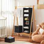 MAX Houser 6 Tier Shelf Hanging Closet Organizer, Closet Hanging Shelf with 2 Sturdy Hooks for Storage, 2 Pack, Foldable (Bla