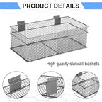 Barydat 4 Pcs Slatwall Basket Set Ventilated Metal Slatwall Basket Hanging Wire Bins Wall Mounted Accessories for Panel Garag