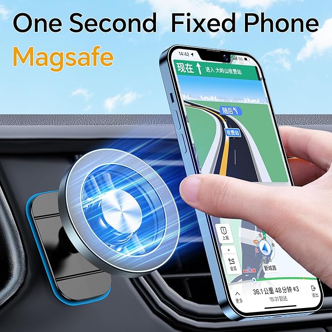 Kaistyle for Magsafe Car Mount【20 Strong Magnets】Magnetic Phone Holder for Car Phone Holder Mount Dash Mounted Holders Cell Phone Holders for Your Car Accessories for Women Men for iPhone 17 16 15 14