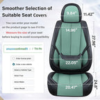 Coverado Seat Covers Full Set, Car Seat Covers Front Seat and Back Seat, Breathable Fabric&Leather Car Seat Protectors, Unive