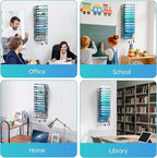 13 Tier Wall File Organizer - Hanging File Organizer with 5 Hooks, Mail Holder Wall Mounted for Papers, Folders, Magazines, B