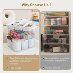 Citylife 17 QT Plastic Storage Box with Removable Tray and 6 Detachable Tall Inserts Craft Organizers and Storage Clear Stora