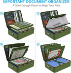 ENGPOW 5200℉ Fireproof File Organizer Bag with 13 Pocket Accordion File Folder,Document Organizer Box with Lock&Labels,Multi-