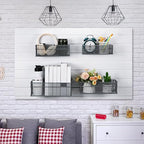 Barydat 4 Pcs Slatwall Basket Set Ventilated Metal Slatwall Basket Hanging Wire Bins Wall Mounted Accessories for Panel Garag