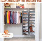 Ofiray-home Hanging Shoe Organizer for Closet, 8 Tier Closet Shoe Organizer with Adjustable Shelves for Boots, Heavy Duty Han