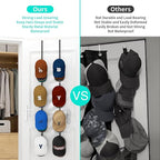HapiRm Over Door Hat Rack - 2 Packs Hat Organizer with 8 Hooks Design, Hanging Baseball Cap Organizer Storage Holds Up to 40 