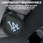 for MLB Los Angeles Dodgers Car Visor Sunglass Holder - Black Leather Eyeglass Case with Team Logo, Clip-On Sun Visor Organizer for Auto Interior, LA Dodgers Gifts