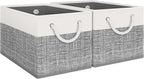 Fab totes Storage Bins [2-Pack], Foldable Storage Baskets for Organizing Toys, Books, Shelves, Closet, Large Storage Box with