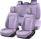 FLORICH Leather Seat Covers Full Set Purple Car Seat Cover Full Coverage Seat Covers Front Seats and Rear Waterproof Car Seat