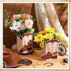 8 Set Western Cowboy Boots Flower Boxes Centerpiece Boot Shape Gift Boxes Western Party Decoration Vase Centerpieces for Tabl