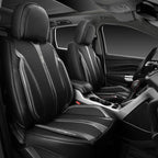 CAR PASS Nappa Leather Car Seat Covers Cushioned, Waterproof Leatherette Seat Covers Anti-Slip 5 Seats, Universal for Cars,SU
