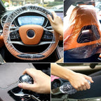 Tallew 250 Pcs Disposable Car Seat Covers Clear Plastic Car Seat Covers Protector Includes Wheel Covers, Gear Selector Covers