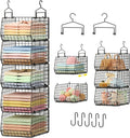 Capacity Upgrade Edition Deeper 4'' 5 Tier Foldable Hanging Closet Organizer and Storage，Wire Cabinet Shelves and Rack with 5