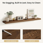 Fun Memories Rustic Wood Floating Shelves for Wall, Space-Saving Wall Mounted Shelves for Bathroom, Bedroom, Living Room and 