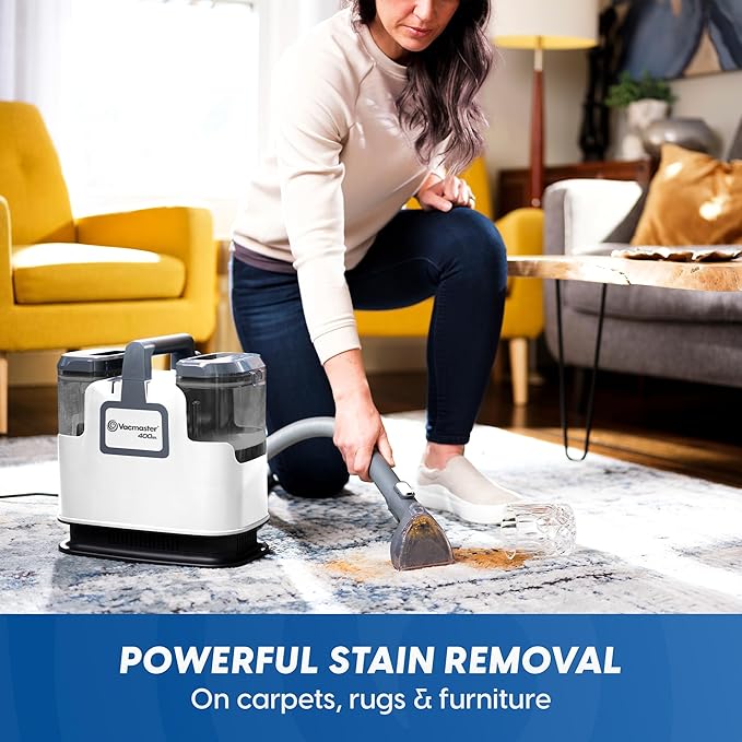 Vacmaster 400 Series Portable Carpet & Upholstery Spot Cleaner Machine, 15Kpa Power Suction with Versatile Tools for Pets, Ar