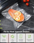 AENTGIU 300-Count Food Vacuum Sealer Bags 8 x 12 inch, Thick BPA-Free Sous Vide Bags Compatible with Most Vac Machines, Food 