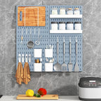Peg Board Combination Kit, 4 Pegboards with 20 Accessories, Pegboard Wall Organizer for Office, Nursery & Home Storage, Key H