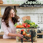 Reusable Grocery Bags Heavy Duty Shopping Bags Foldable Large Tote Bags with Long Handles & Hard Bottom