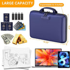 DocSafe Fireproof File Organizer with Lock, Hard-Shell Case Fireproof Document Box with 13 Pocket Accordion File Folder, Port