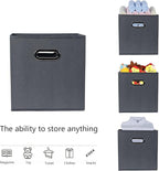 Fabric storage bins Cubes, Fabric Cube Organizer with Handle, Foldable Cube Bins for Cloth or Accessary Storage, 11x11x11, Se