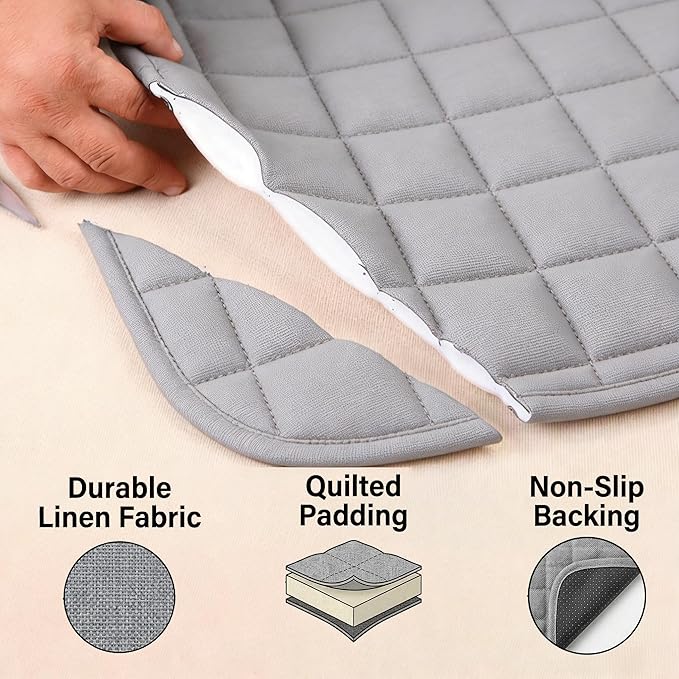 Suninbox Linen Seat Covers for Car, Bottom Car Seat Covers,Universal Driver Seat Cushion,Car Seat Pad[Gray]