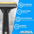 Car Ice Scraper Brass Blade - fast, easy & efficient - [ 2 Pack ] Brass Ice Scraper for Car - Ice Scrapers for Car Windshield Ice Scraper - Original Murska from Europe - for Winter - A054-2 Black Gray