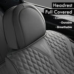 Coverado Leather Seat Covers, Car Seat Covers Full Set, Waterproof Seat Covers 5 Seats, Front and Back Car Seat Protector, Gr