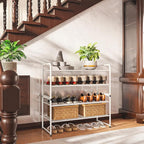 SUFAUY 2-Tier 33" Wide Shoe Rack, Closet Metal Wire, Stackable, White