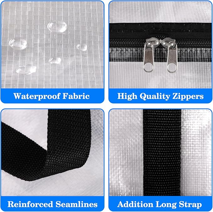 BlissTotes 4-Pack Large Moving Bags with Backpack Straps & Strong Zippers, Heavy-Duty Storage Bags Moving Boxes for Space Sav