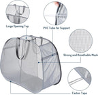 Seiritex Mesh Popup Laundry Hamper 2 Compartment, Collapsible Laundry Sorter Basket Foldable Hamper for Clothes, College Dorm