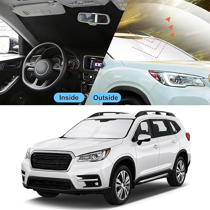 Front Windshield Sun Shade Foldable Car Front Window Sun Shade Windshield Shade Custom Fit for 2019-2025 2026 Su-baru Ascent Block UV Rays Accessories Heat Keep Cooler