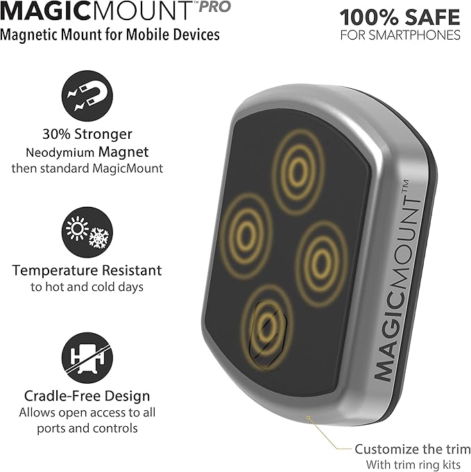 Scosche MPD2PK-UB MagicMount Pro Magnetic Car Phone Holder - Strong Magnet Mount for iPhone and Android - Secure Magnetic Mount for Car - Universal 360° Adjustable Mobile Cell Holder - 2-Pack