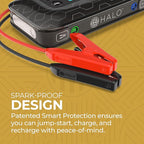 HALO Bolt Air+ 1750 Portable Car Battery Jump Starter | 130 PSI Air Compressor, 59.9Wh USB Power Bank, Large Display, Emergency Floodlight & Charger, Jumps Cars SUVs & Trucks, Inflates Tires — Black