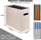 4 Pack Letter Size File Storage Box Collapsible, Fabric Hanging File Folders Organizer, Portable Office Document Holder with 