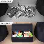 car organizers and storage for SUV,trunk organizer for sedan, leather foldable sleek box with lid,collapsible cargo bins, tool