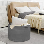 MEGASKET Large Dark Grey Storage Basket, Woven Cotton Rope Baskets for Storage, Big Blanket Organizer Storage Basket for Livi