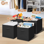 STORAGE MANIAC Storage Cubes, 13 Inch Collapsible Storage Bins with Handles, 8 Pack Fabric Foldable Bins for Organization, Du