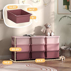 Qaba 3 Tier Kids Storage Unit, Toy Organizers and Storage with 9 Drawer Chest for Kids Bedroom Nursery Kindergarten Living Ro